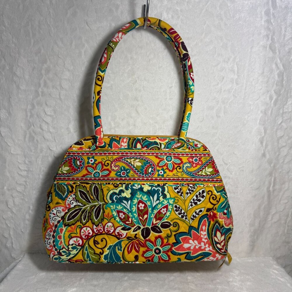 Vera Bradley Bowler Bag FALL 2012 Retired "PROVENCAL" Yellow floral pattern